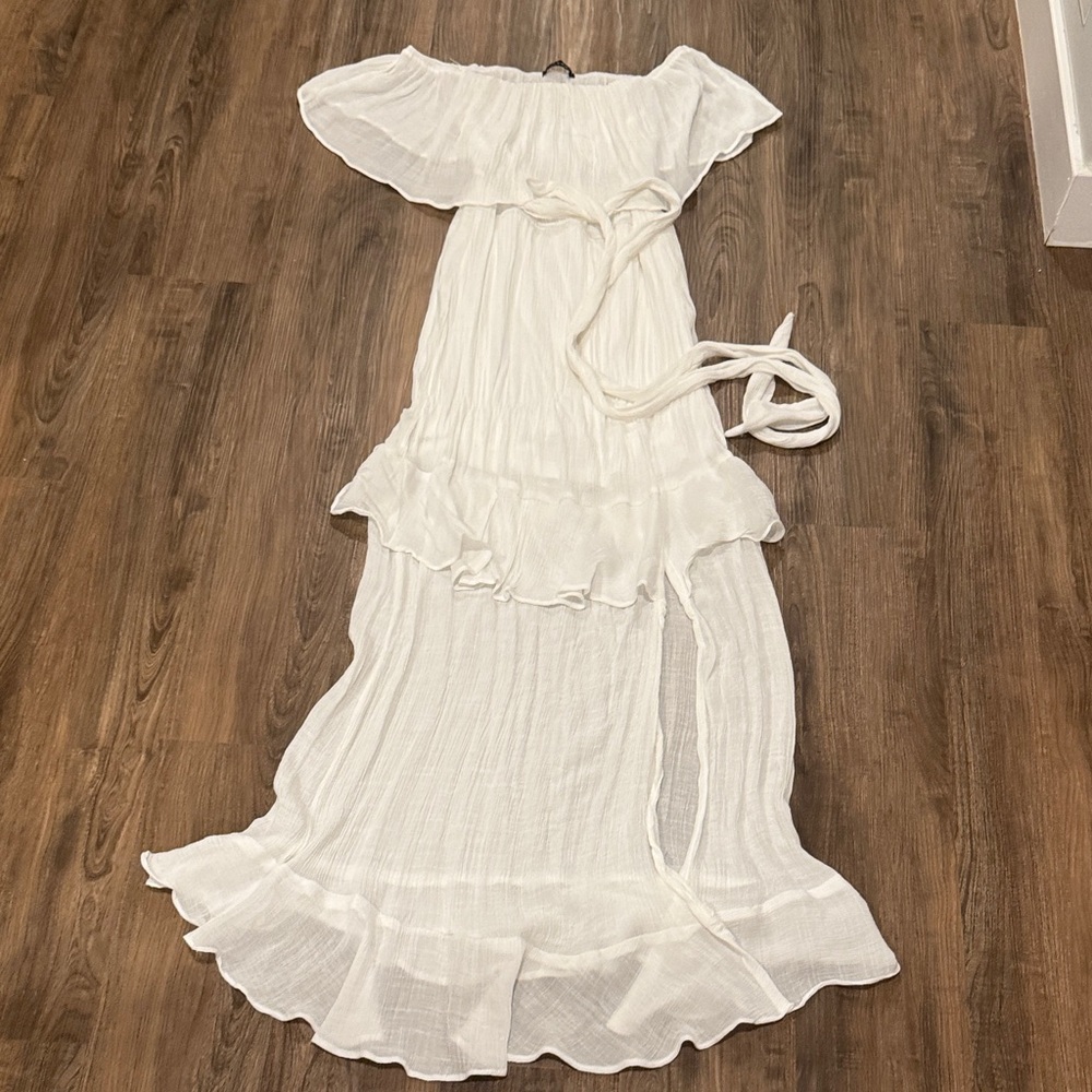 JLUXLABEL White Ruffled Maxi Dress